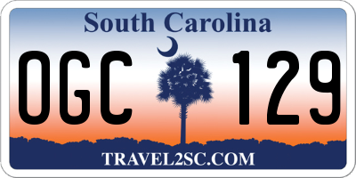 SC license plate OGC129