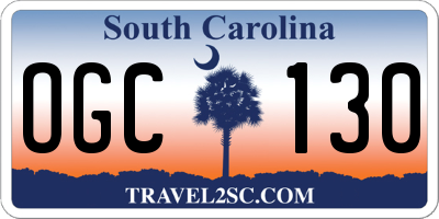 SC license plate OGC130