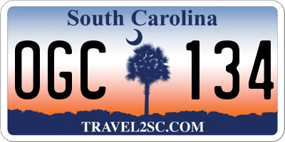 SC license plate OGC134