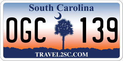 SC license plate OGC139
