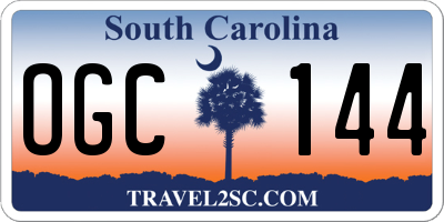 SC license plate OGC144