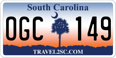 SC license plate OGC149