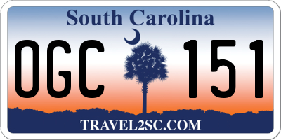 SC license plate OGC151