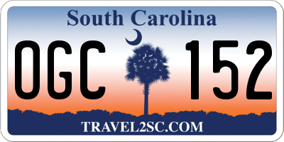 SC license plate OGC152
