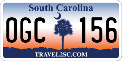 SC license plate OGC156