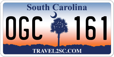 SC license plate OGC161