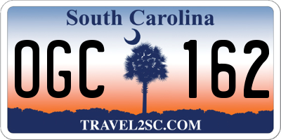 SC license plate OGC162