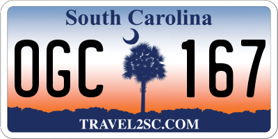 SC license plate OGC167