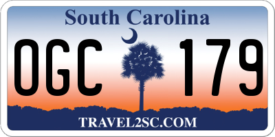 SC license plate OGC179