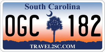 SC license plate OGC182