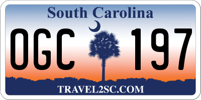 SC license plate OGC197