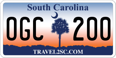 SC license plate OGC200