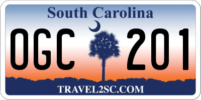 SC license plate OGC201