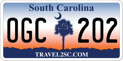 SC license plate OGC202