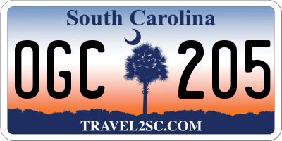 SC license plate OGC205