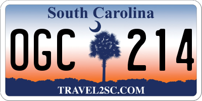 SC license plate OGC214