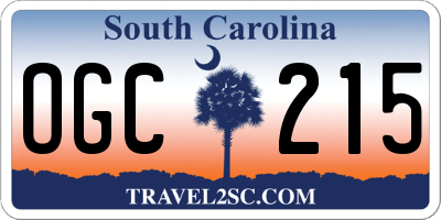 SC license plate OGC215