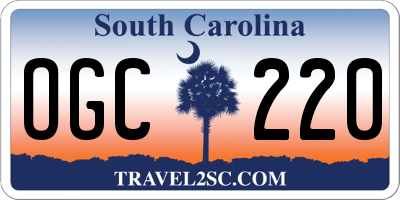 SC license plate OGC220