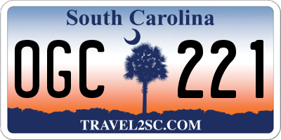 SC license plate OGC221