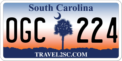 SC license plate OGC224