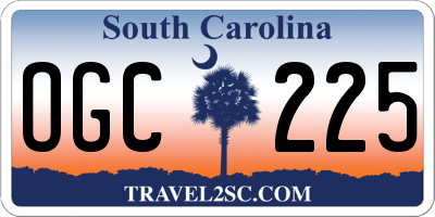 SC license plate OGC225