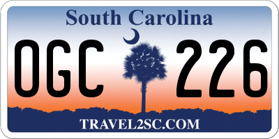 SC license plate OGC226