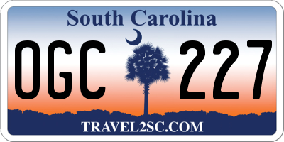 SC license plate OGC227