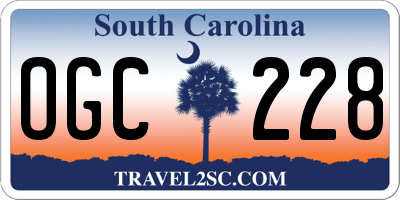 SC license plate OGC228