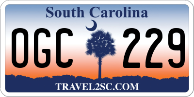 SC license plate OGC229