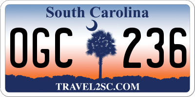 SC license plate OGC236