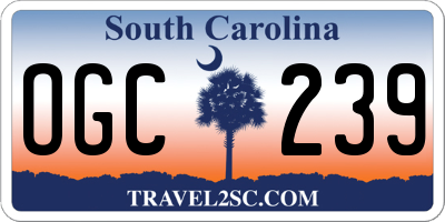 SC license plate OGC239