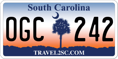SC license plate OGC242