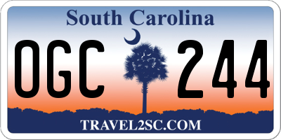 SC license plate OGC244
