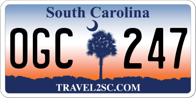 SC license plate OGC247