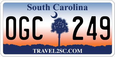 SC license plate OGC249