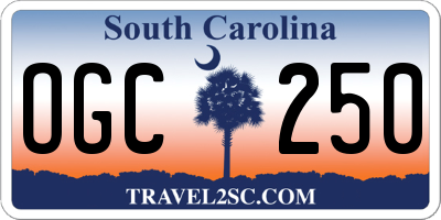 SC license plate OGC250
