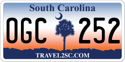 SC license plate OGC252