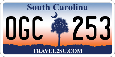 SC license plate OGC253