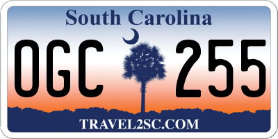 SC license plate OGC255