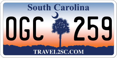 SC license plate OGC259