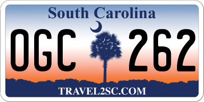 SC license plate OGC262