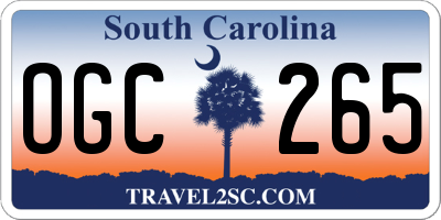 SC license plate OGC265