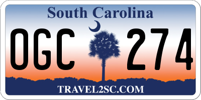 SC license plate OGC274