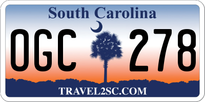 SC license plate OGC278