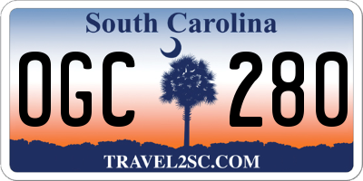 SC license plate OGC280