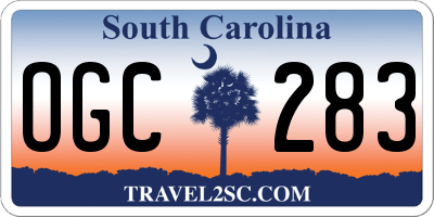 SC license plate OGC283