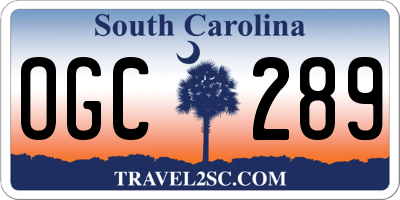 SC license plate OGC289