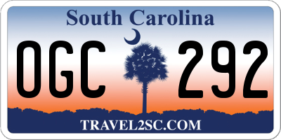 SC license plate OGC292