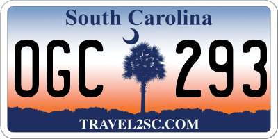 SC license plate OGC293