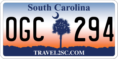SC license plate OGC294